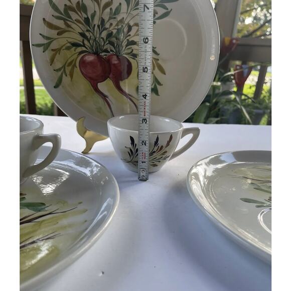 Mancioli for Lachman & CO 3 Snack Plates With Cups Hand painted Vintage Italy - Picture 8 of 8